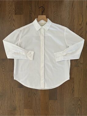 Julia Amory The Carolyn Shirt Collared Cotton Shirt in Blanc White XS
